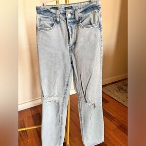 Super high-rise straight jeans